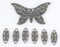 Antiqued Silver Plated Brass Butterfly Pendant and Connector Set - XXX - S-PS01